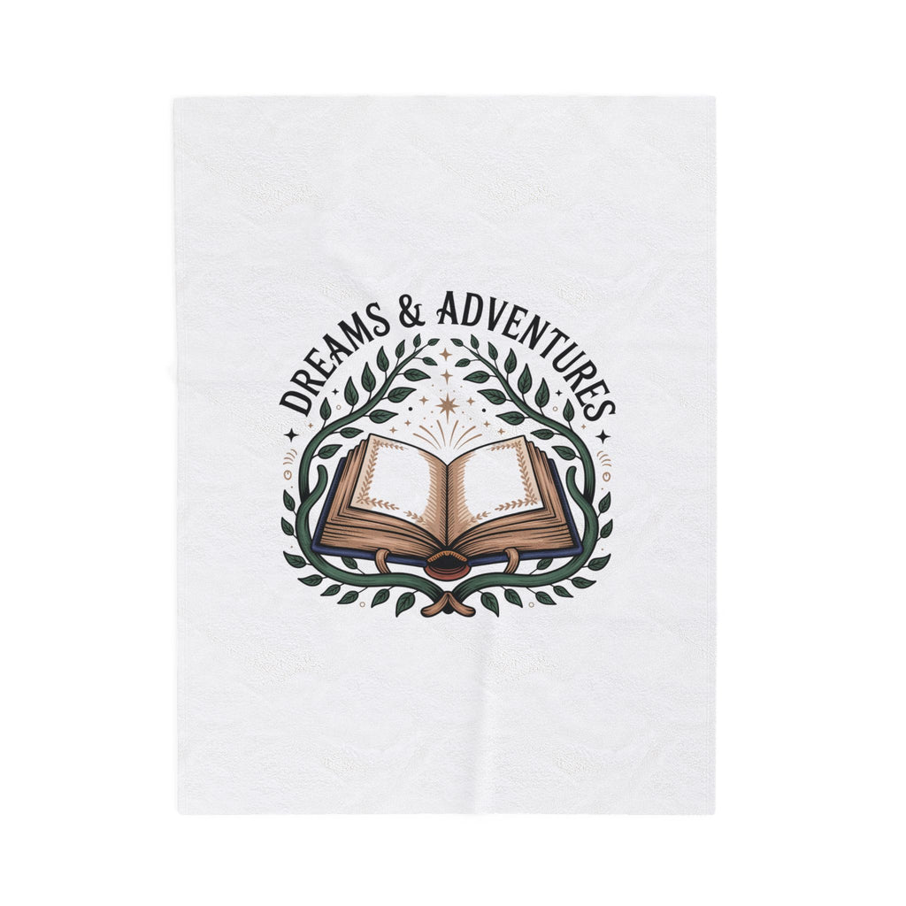 Velveteen Plush Blanket – "Dreams & Adventures" Book Lover Throw