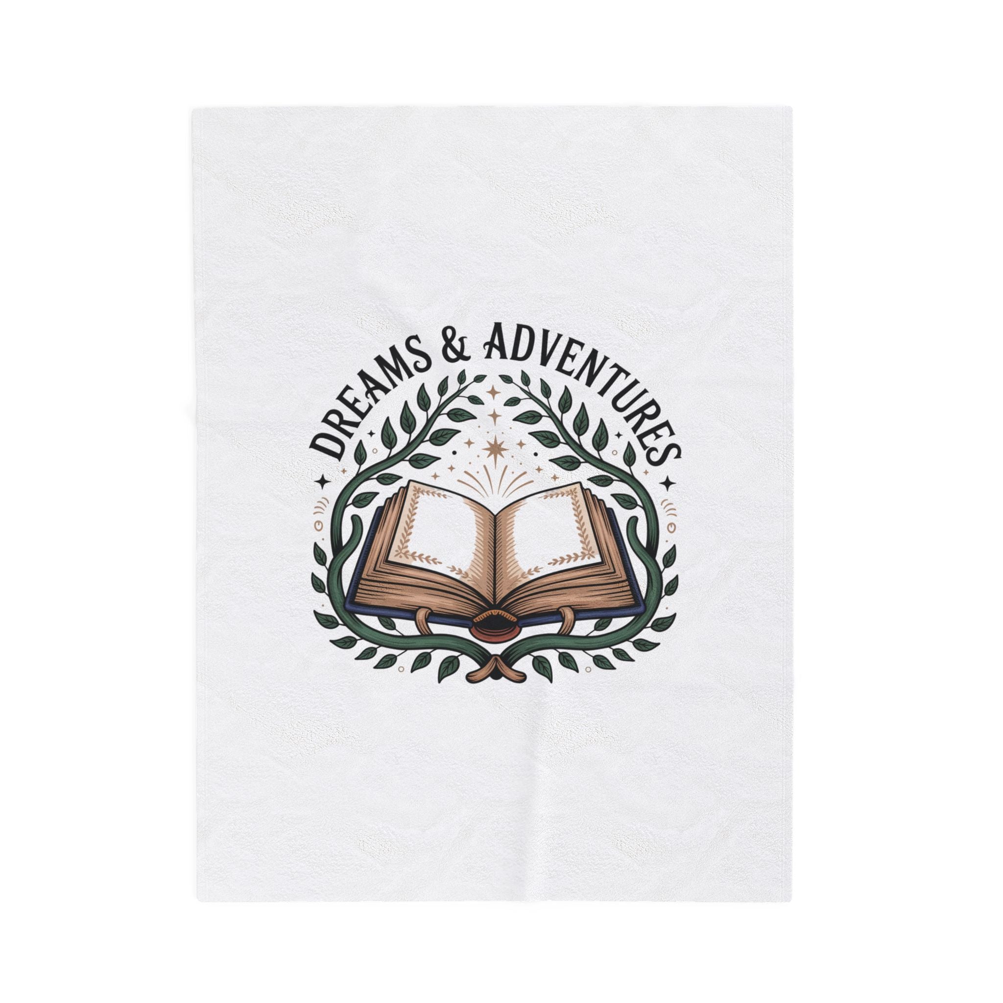 Velveteen Plush Blanket – "Dreams & Adventures" Book Lover Throw