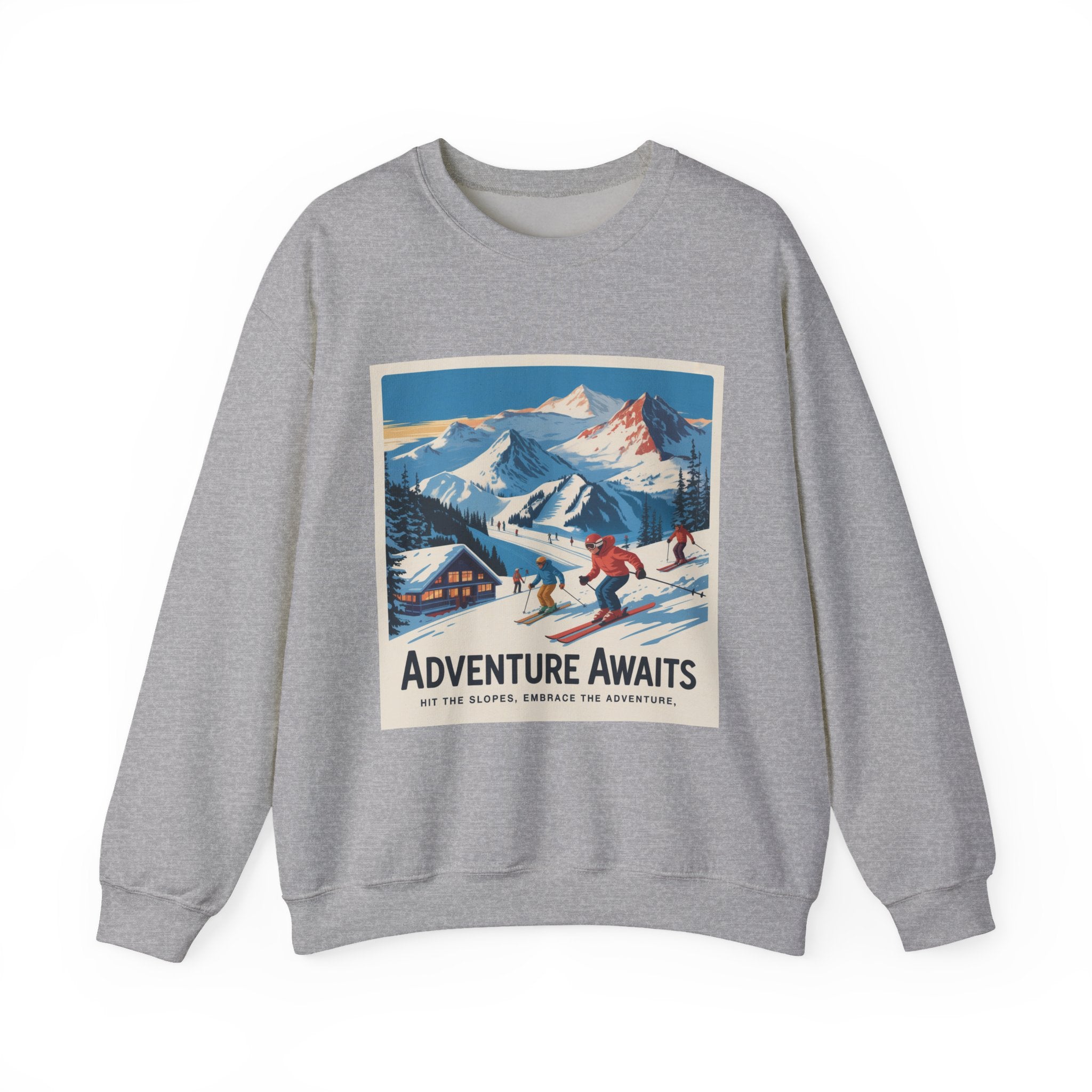 Adventure Awaits ski vintage poster Sweatshirt