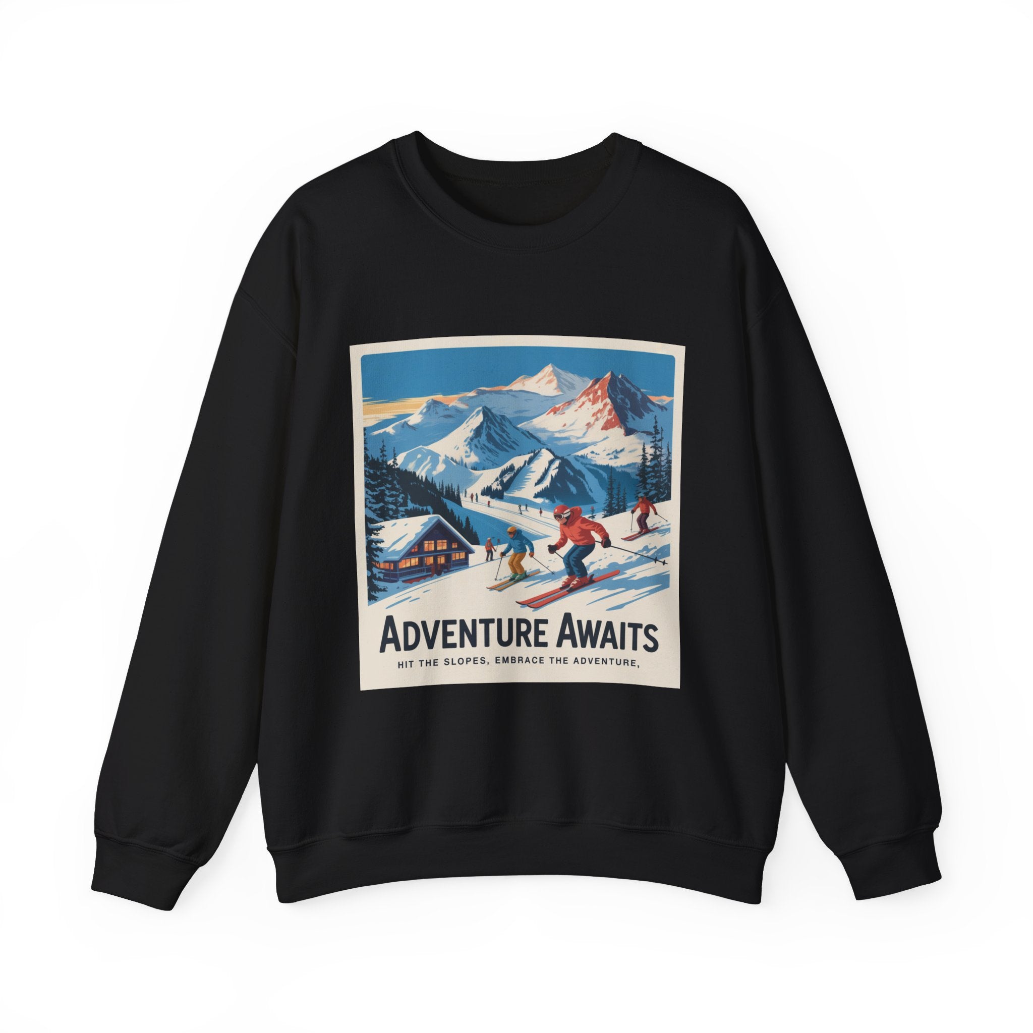 Adventure Awaits ski vintage poster Sweatshirt