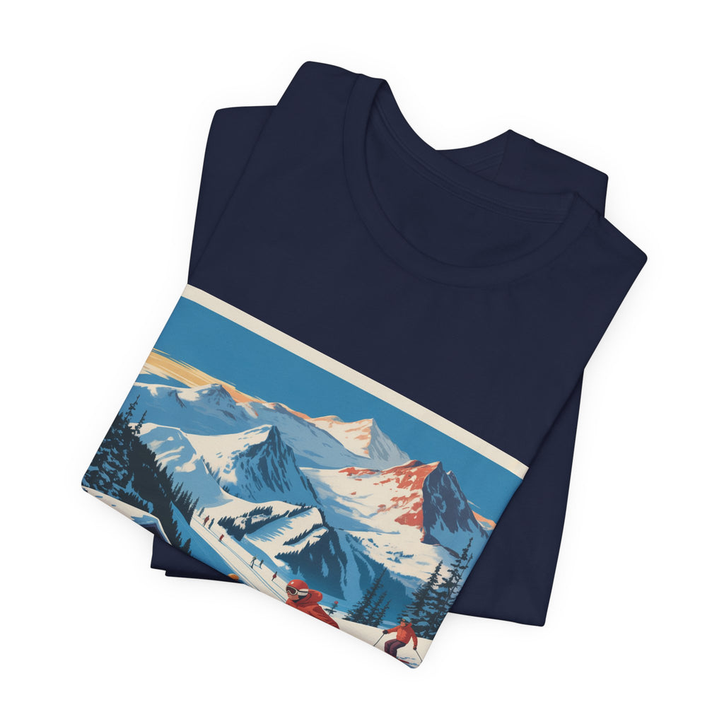 Adventure Awaits Skiing Poster tee | Mountain Ski Resort T-Shirt