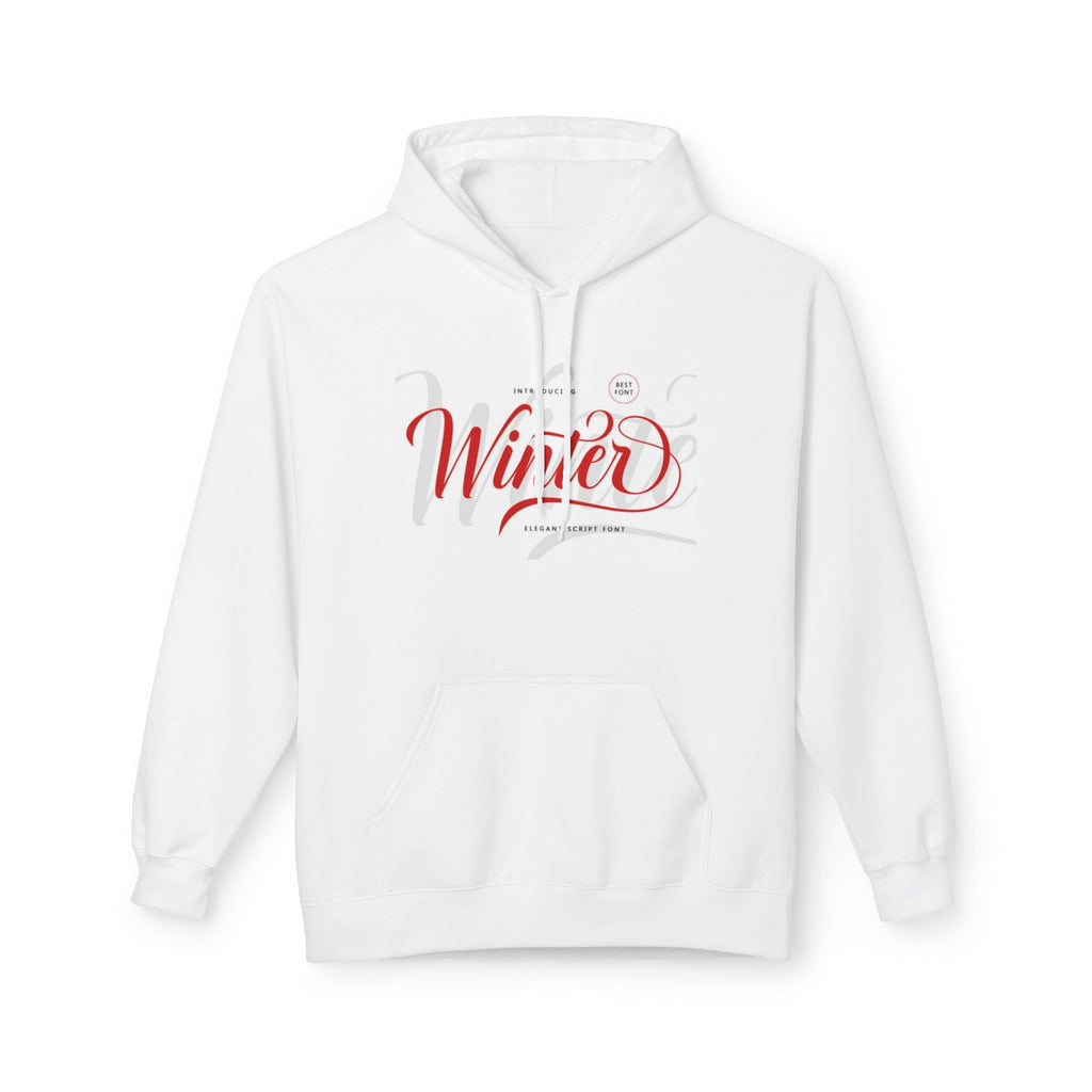 Winner Script Hoodie — Motivational Red Calligraphy Sweatshirt