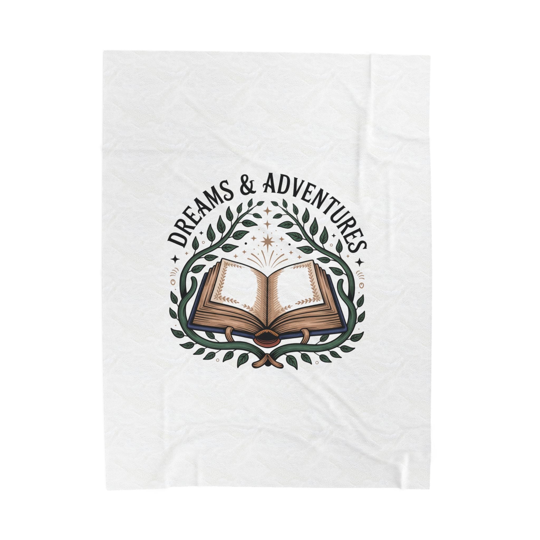 Velveteen Plush Blanket – "Dreams & Adventures" Book Lover Throw