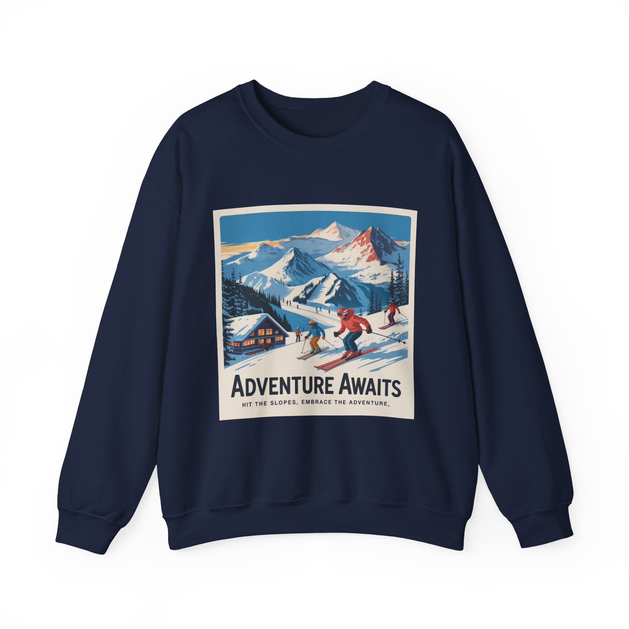 Adventure Awaits ski vintage poster Sweatshirt