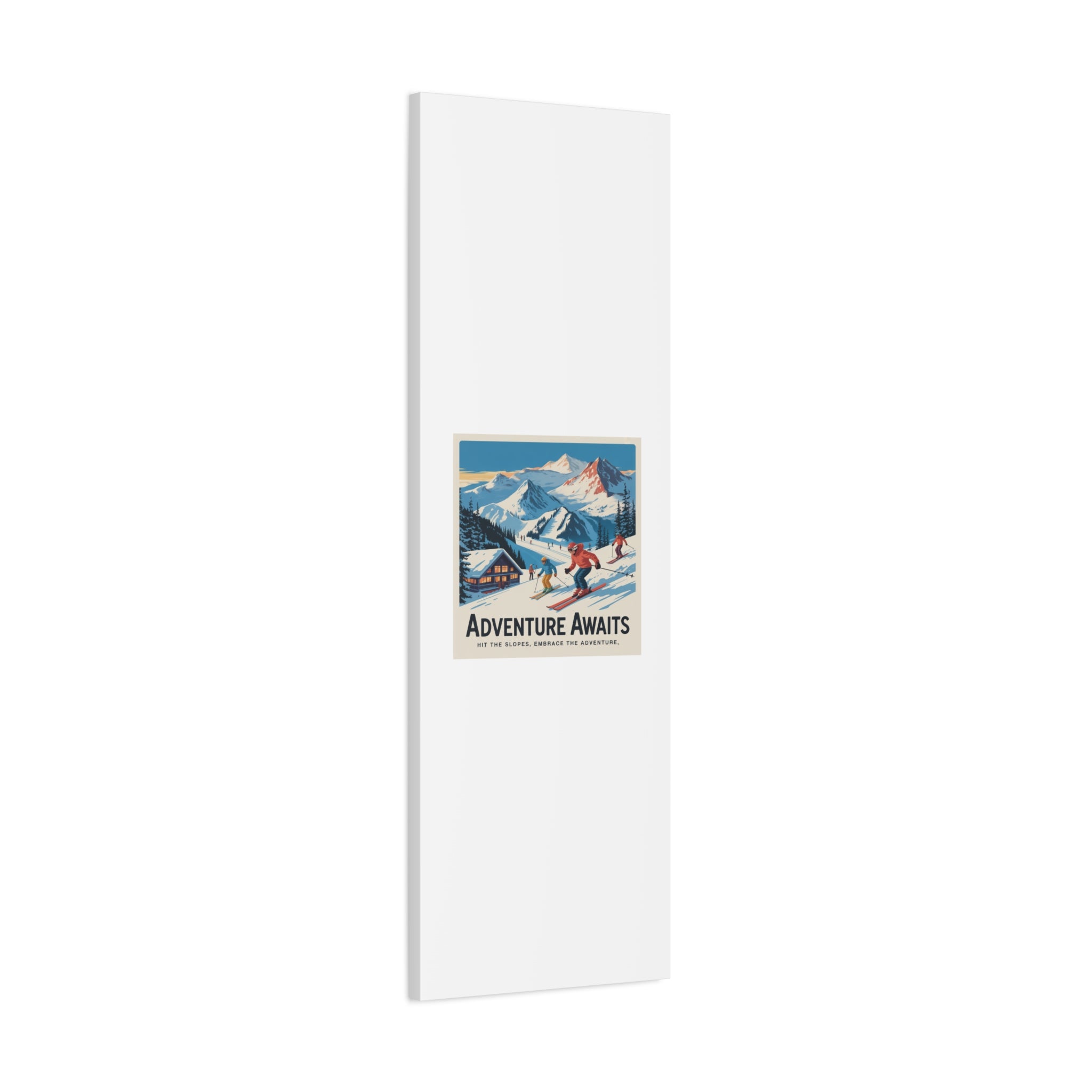 Adventure Awaits Ski Poster Canvas | Matte Stretched Wall Art