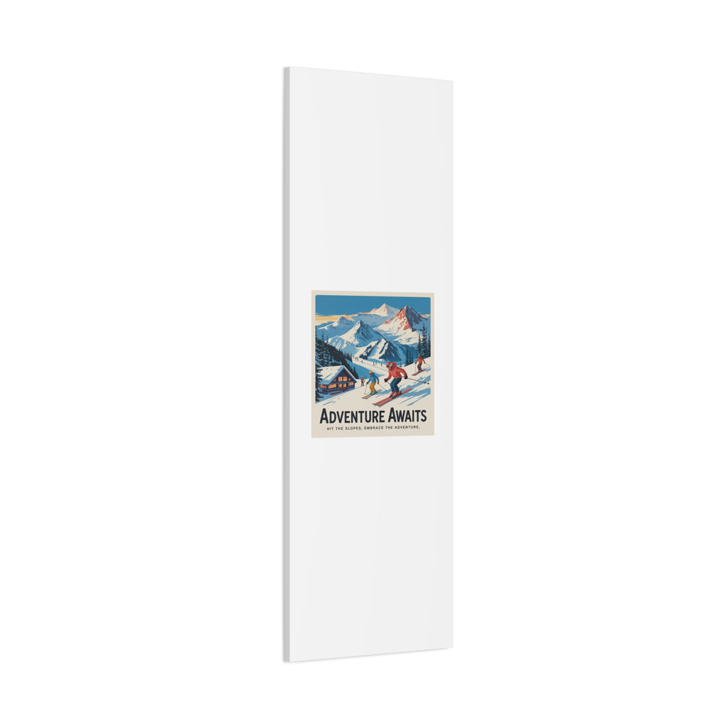 Adventure Awaits Ski Poster Canvas | Matte Stretched Wall Art