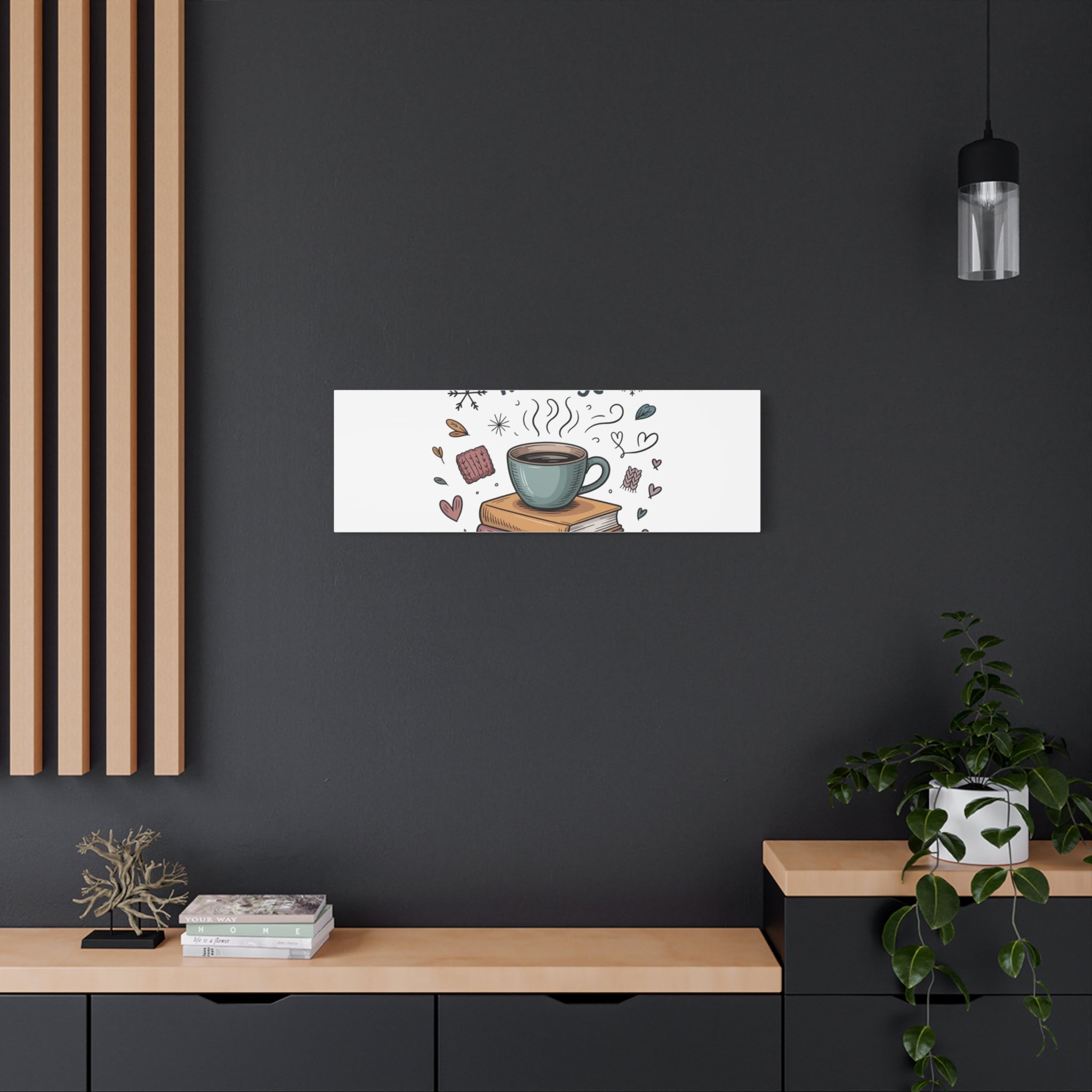 It's Okay to Recharge Canvas Wall Art - Cozy Coffee & Books Home Decor