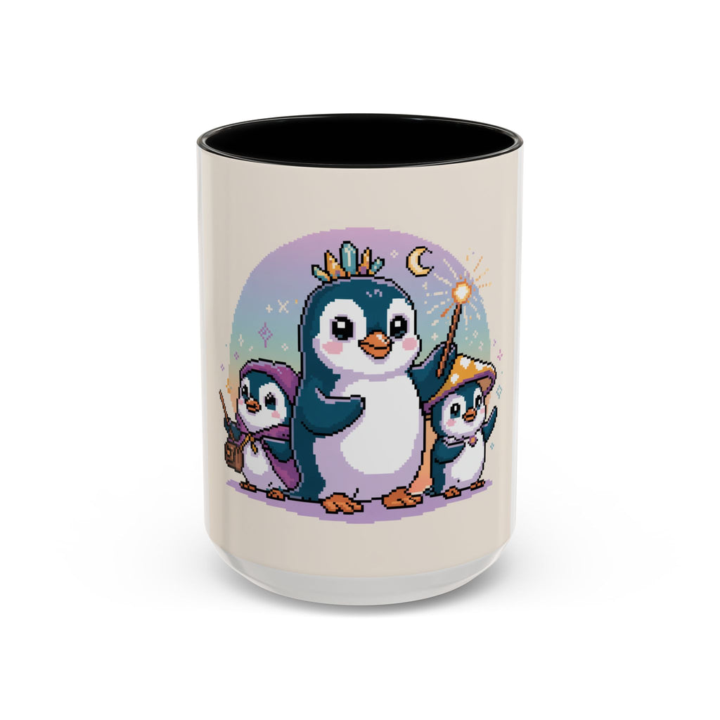 Magic Penguin Family Coffee Mug — Cute Wizard Penguins 11/15oz Accent Mug