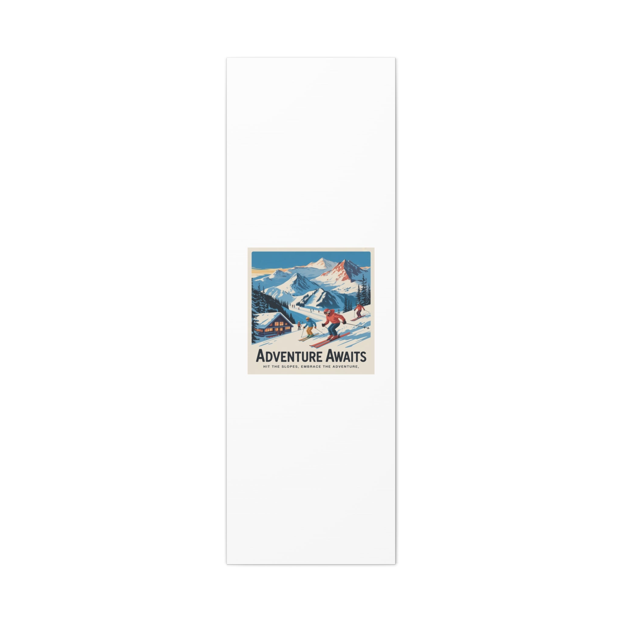 Adventure Awaits Ski Poster Canvas | Matte Stretched Wall Art