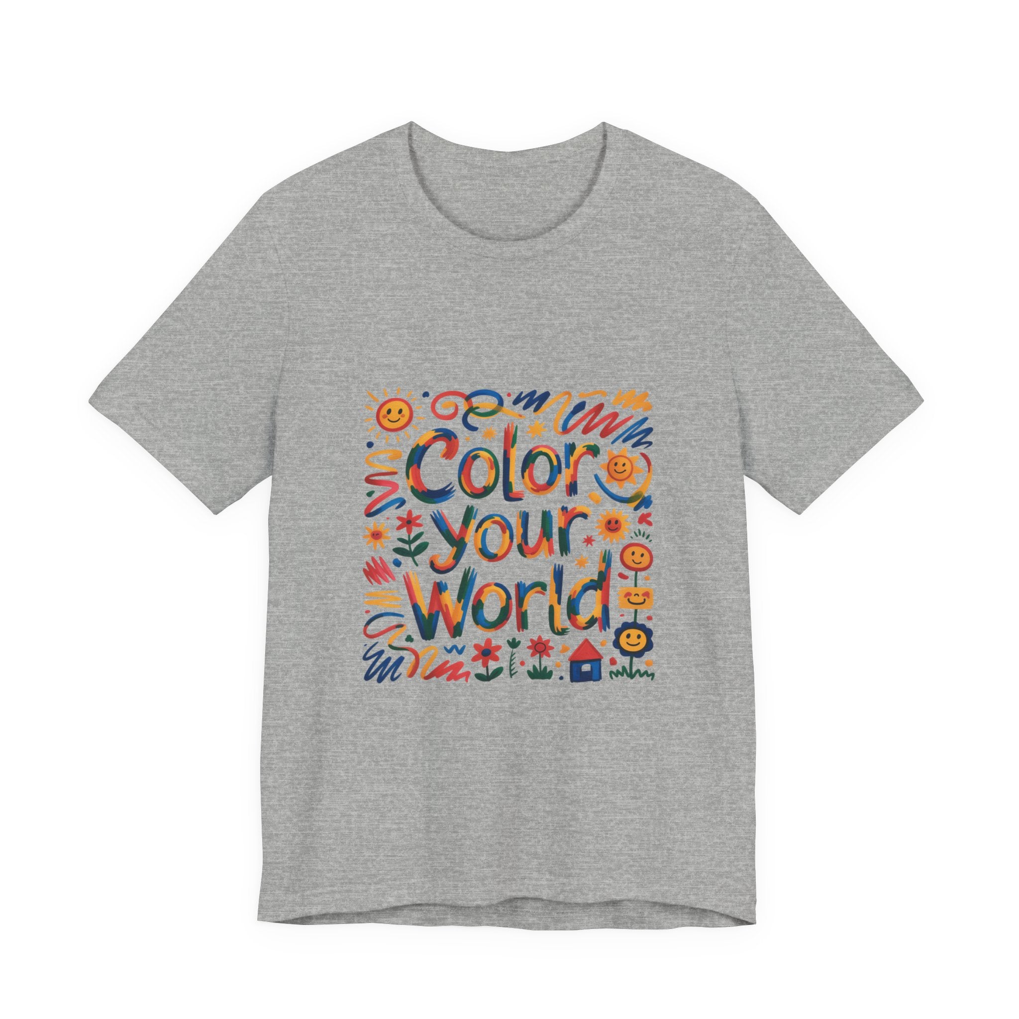 Color Your World Tee | Colorful Doodles, Sunshine & Flowers