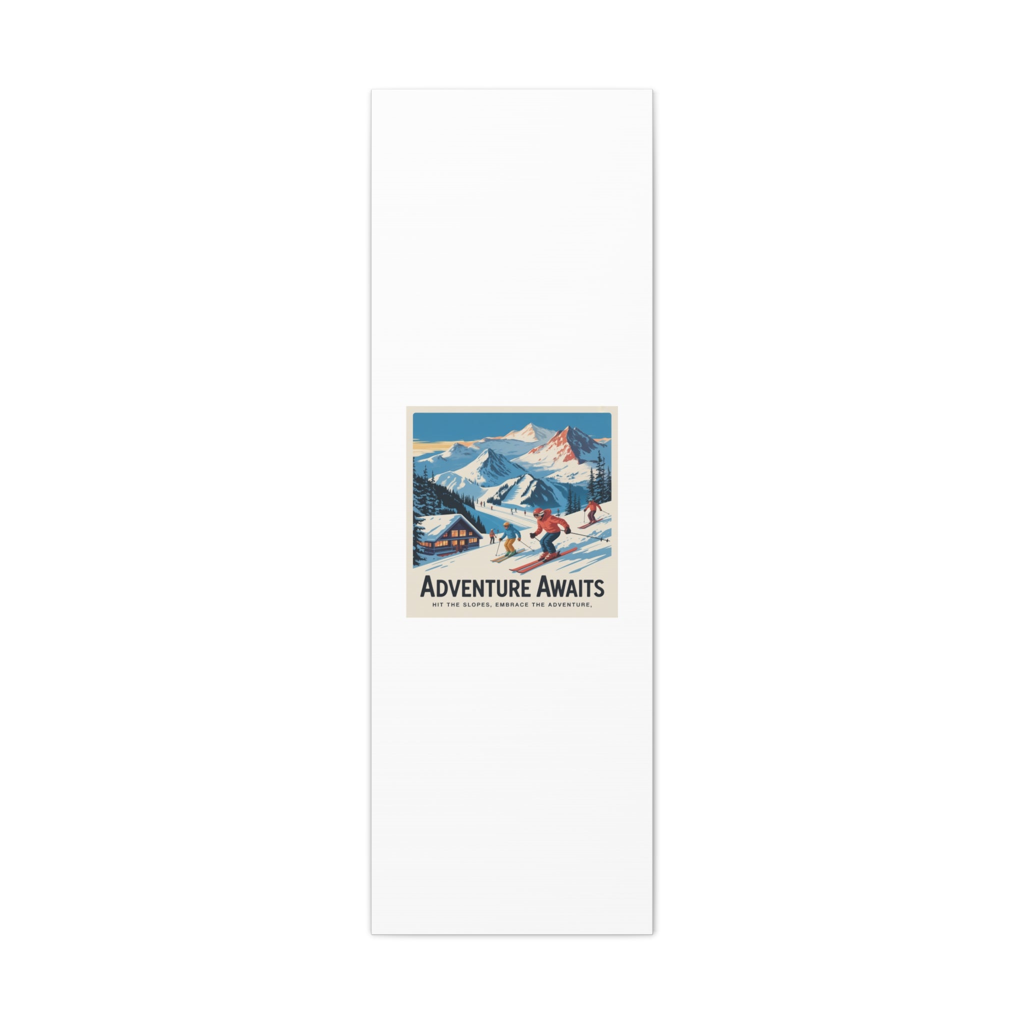 Adventure Awaits Ski Poster Canvas | Matte Stretched Wall Art
