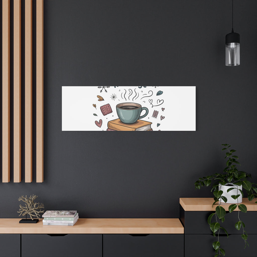 It's Okay to Recharge Canvas Wall Art - Cozy Coffee & Books Home Decor