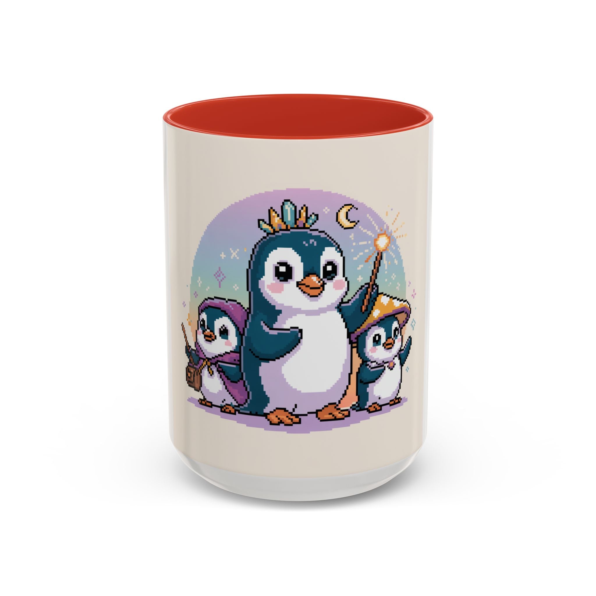 Magic Penguin Family Coffee Mug — Cute Wizard Penguins 11/15oz Accent Mug