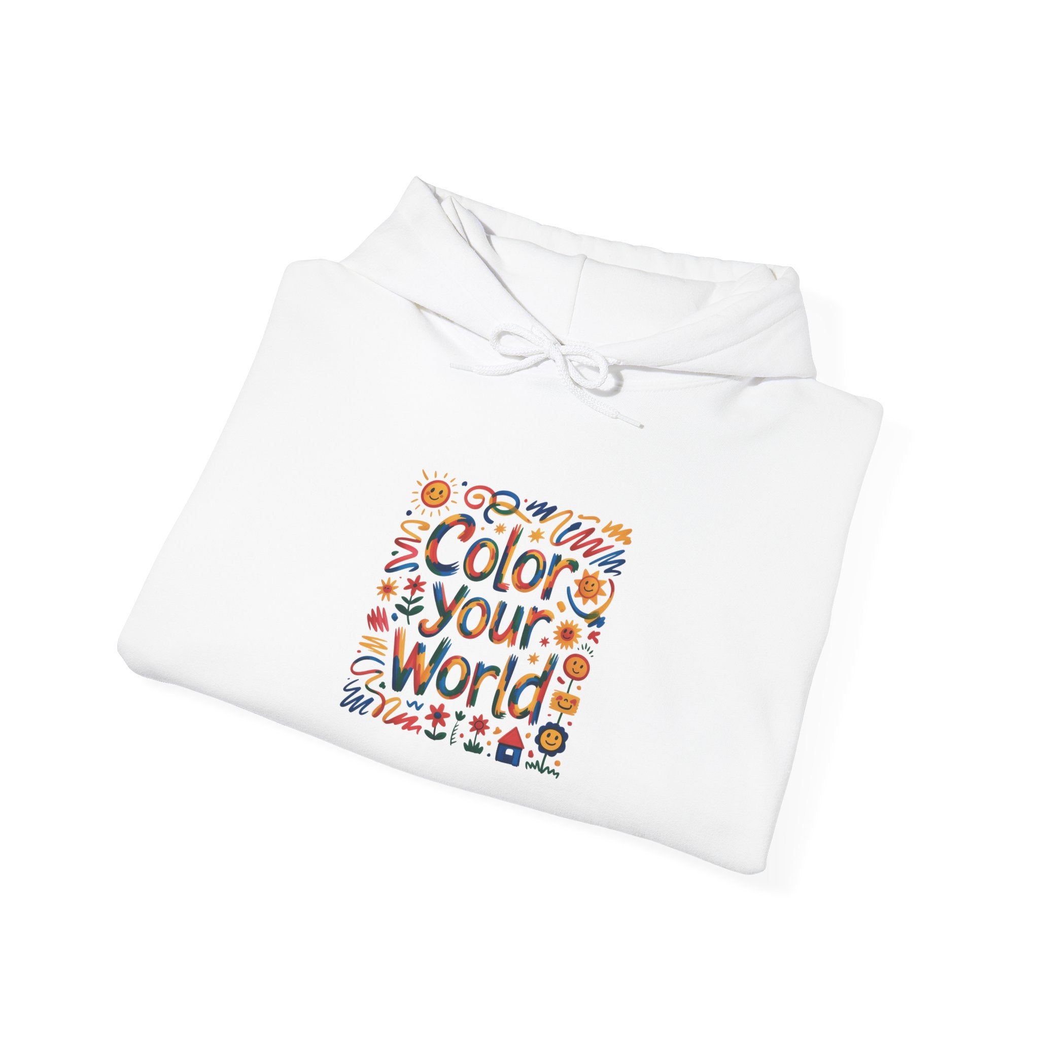 Color Your World hoodie | Floral Doodles, Positive Quote