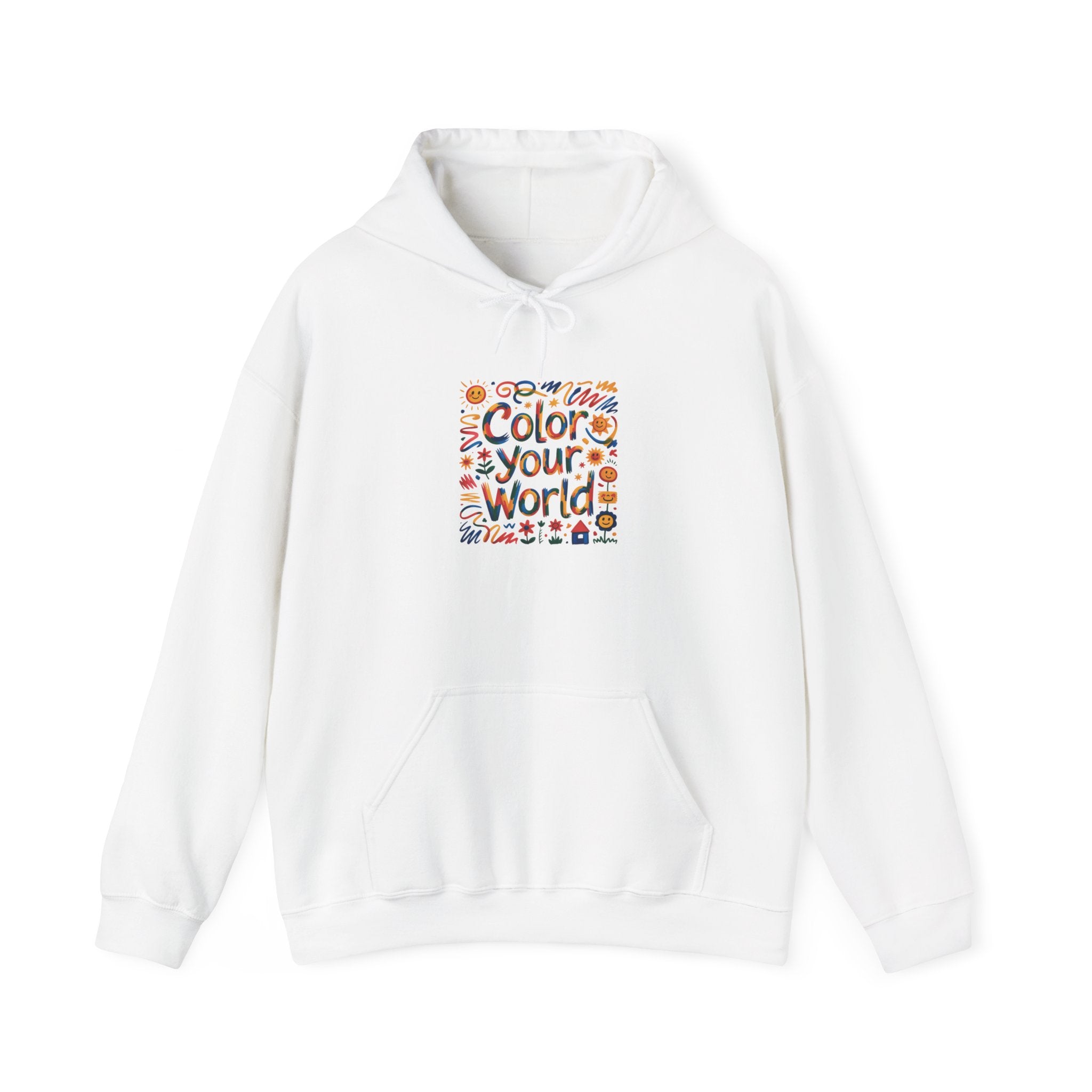 Color Your World hoodie | Floral Doodles, Positive Quote