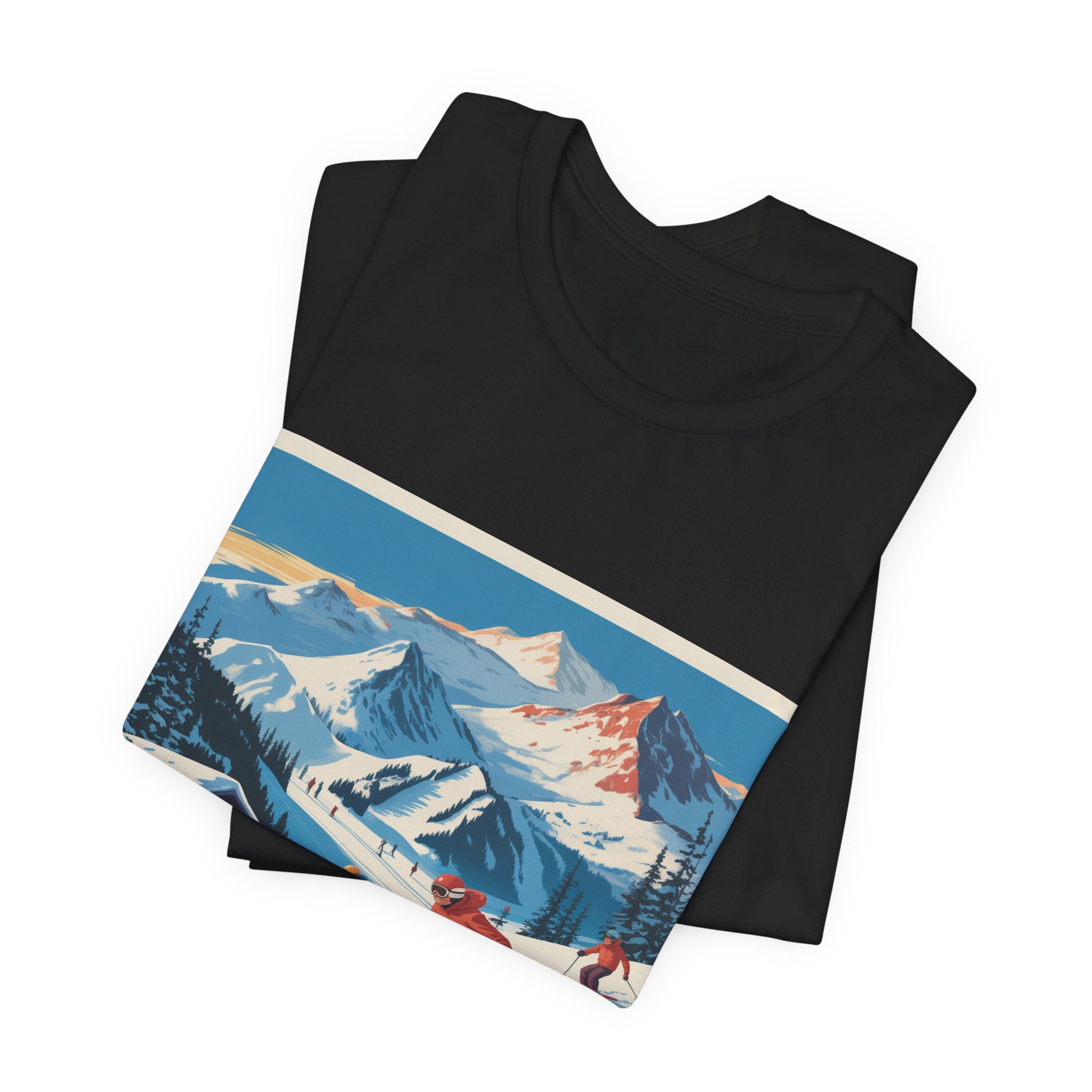 Adventure Awaits Skiing Poster tee | Mountain Ski Resort T-Shirt