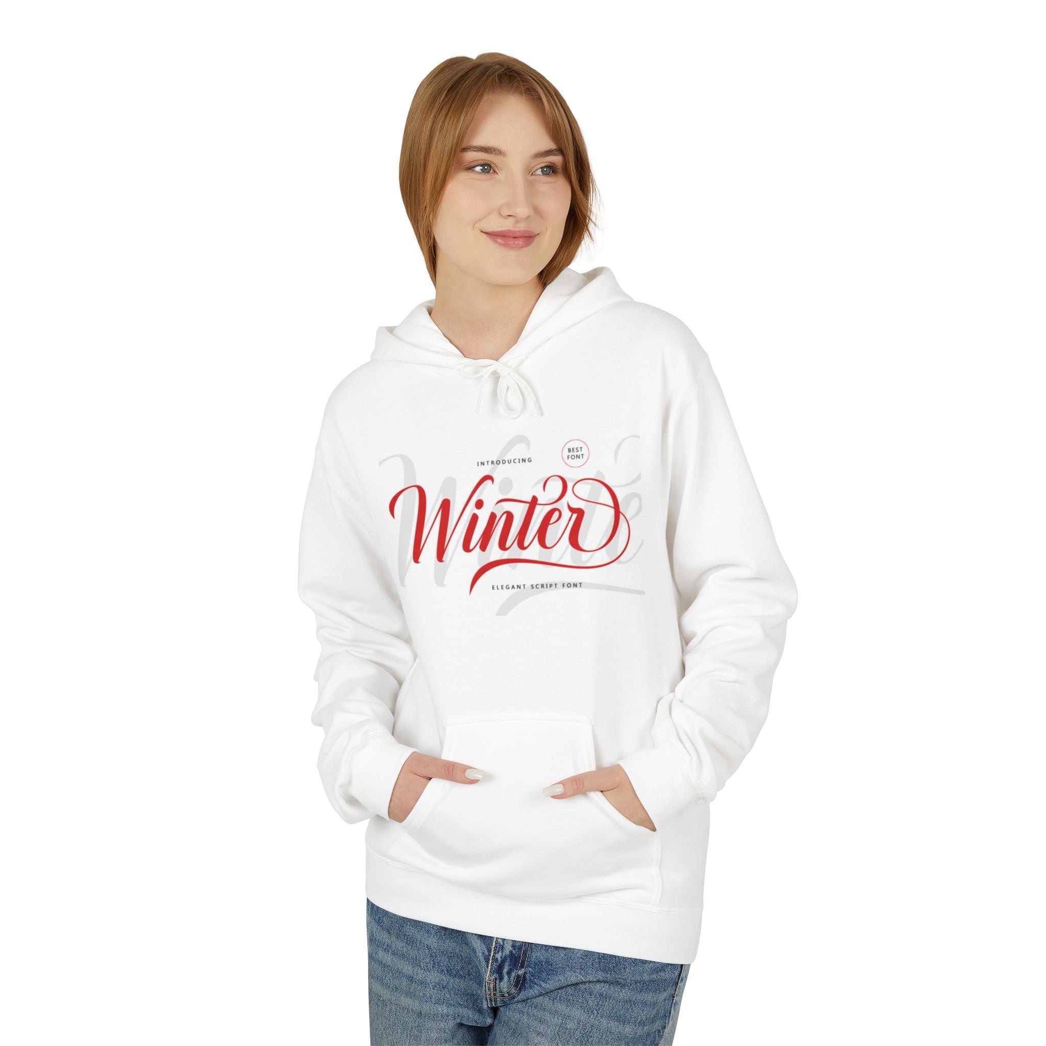 Winner Script Hoodie — Motivational Red Calligraphy Sweatshirt