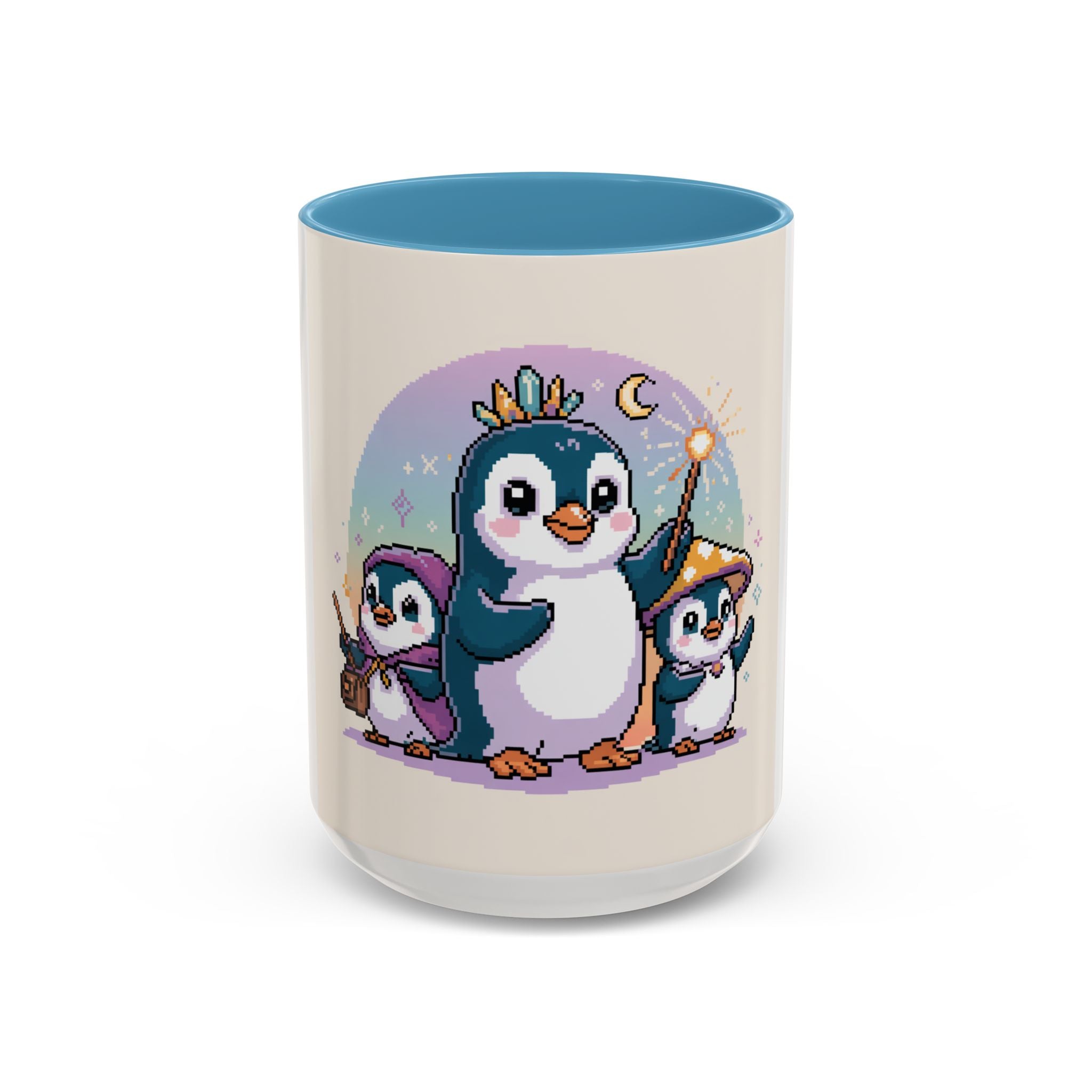 Magic Penguin Family Coffee Mug — Cute Wizard Penguins 11/15oz Accent Mug