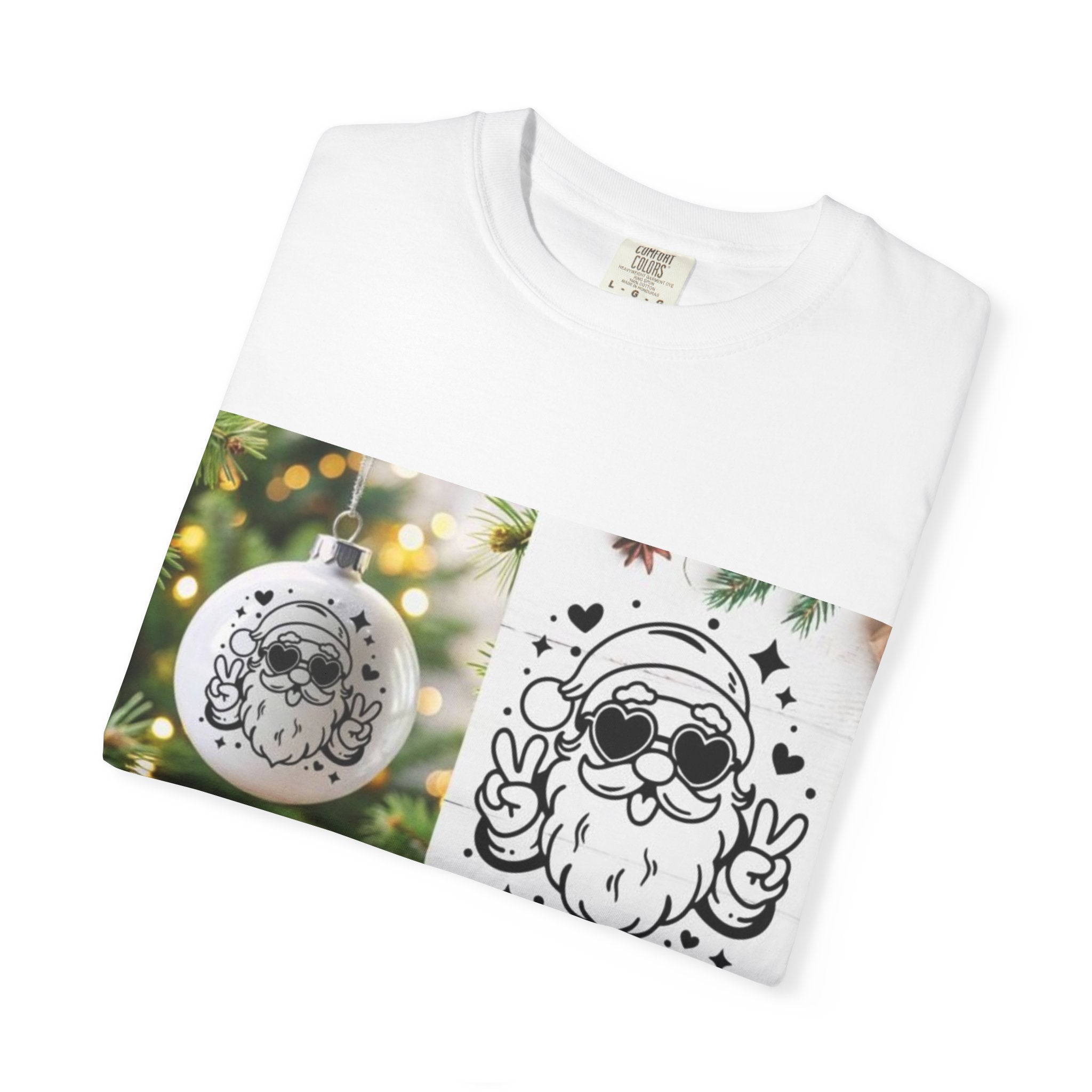Santa Peace Sign T-Shirt — Cool Retro Christmas Graphic Tee