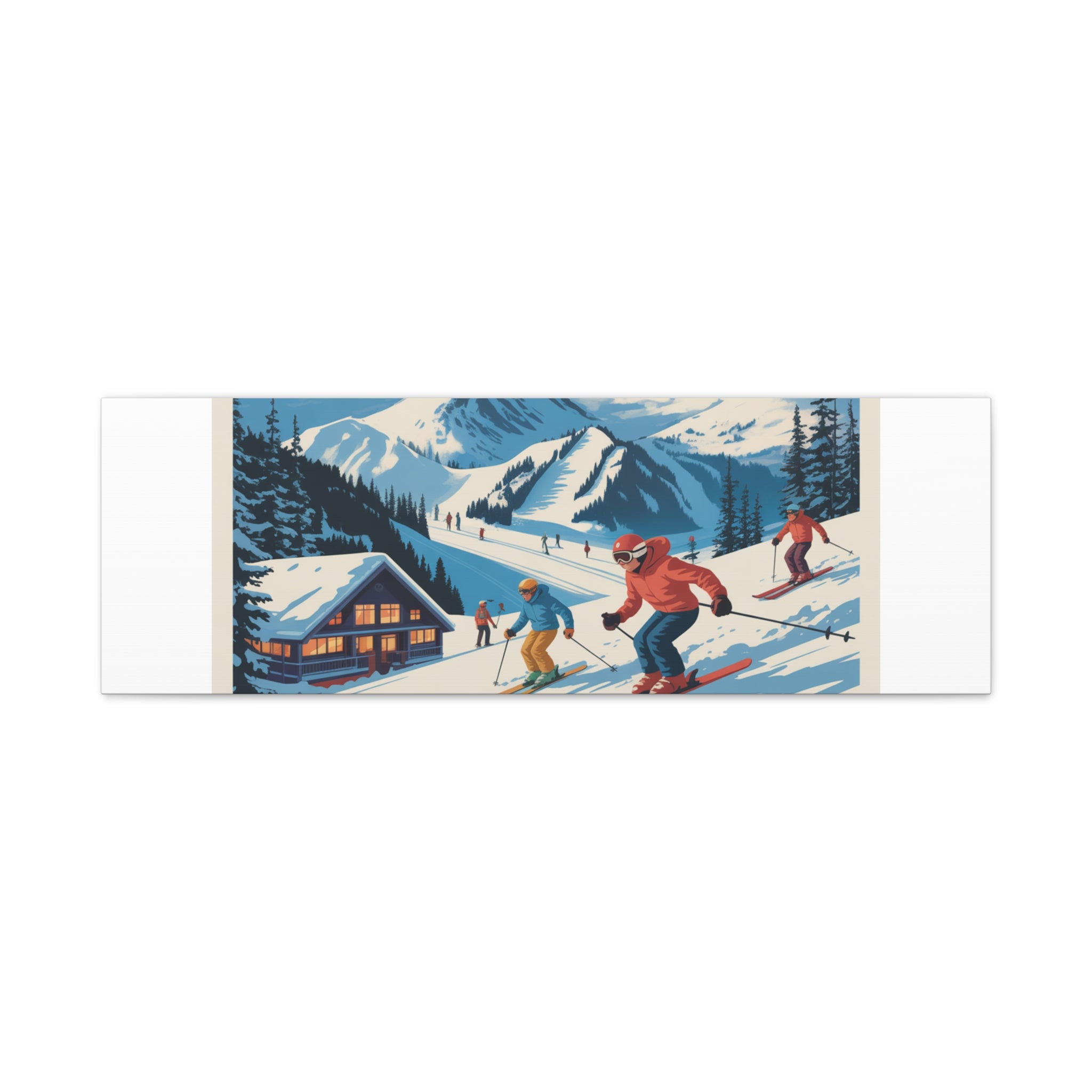 Adventure Awaits Ski Poster Canvas | Matte Stretched Wall Art
