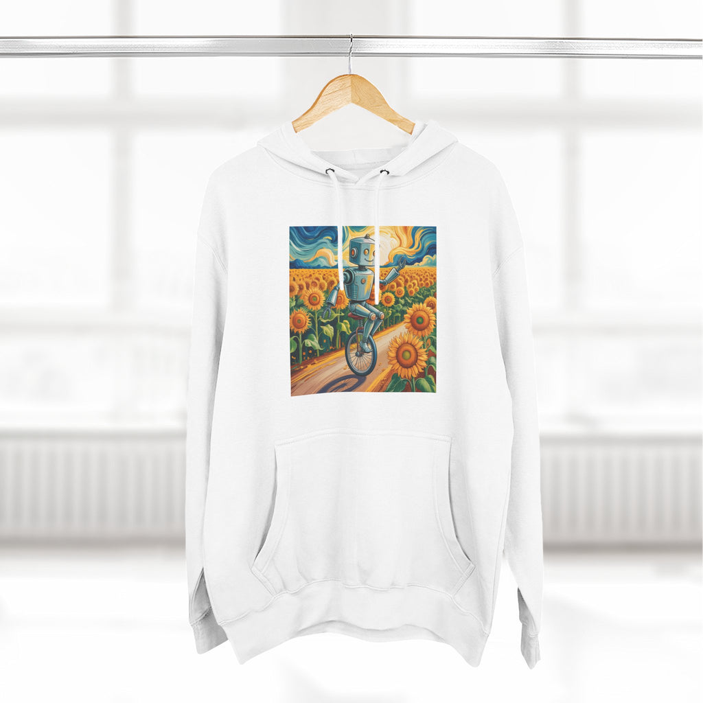 Sunflower Bicycle Hoodie — Van Gogh Style Art Print Sweatshirt