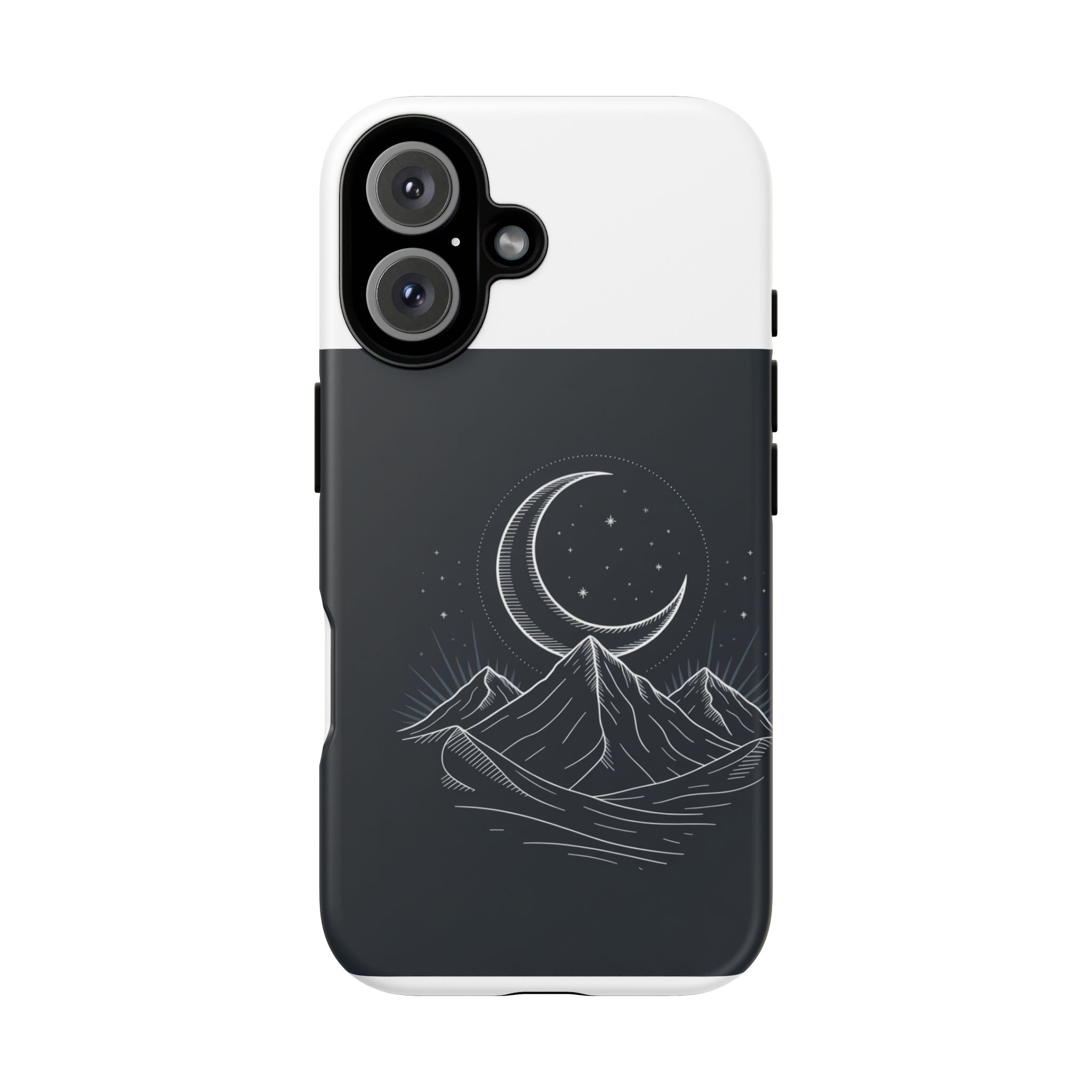 Moonlit Mountain Tough Phone Case — Night Sky Crescent Moon Design