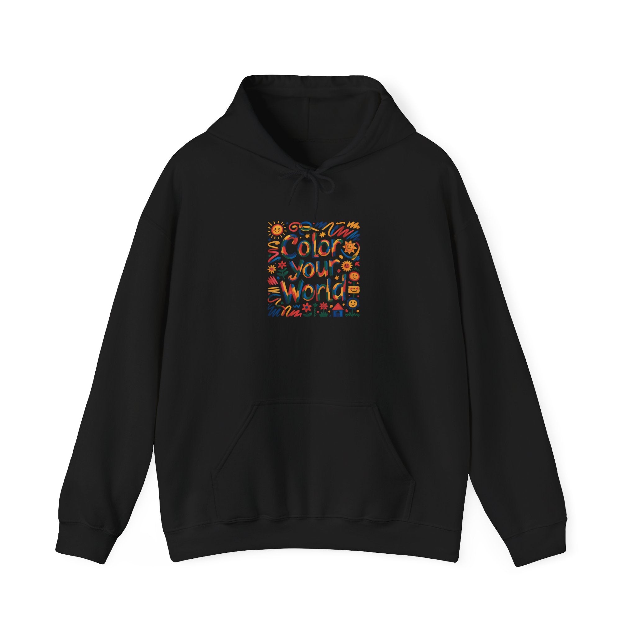Color Your World hoodie | Floral Doodles, Positive Quote