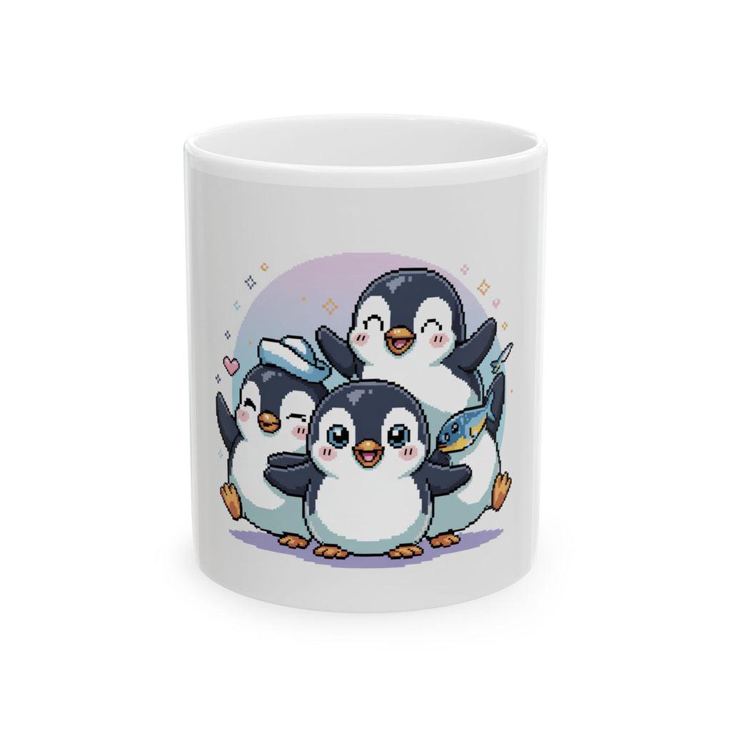 Cute Penguin Family Ceramic Mug (11oz & 15oz) – Adorable Penguin Trio Coffee Cup