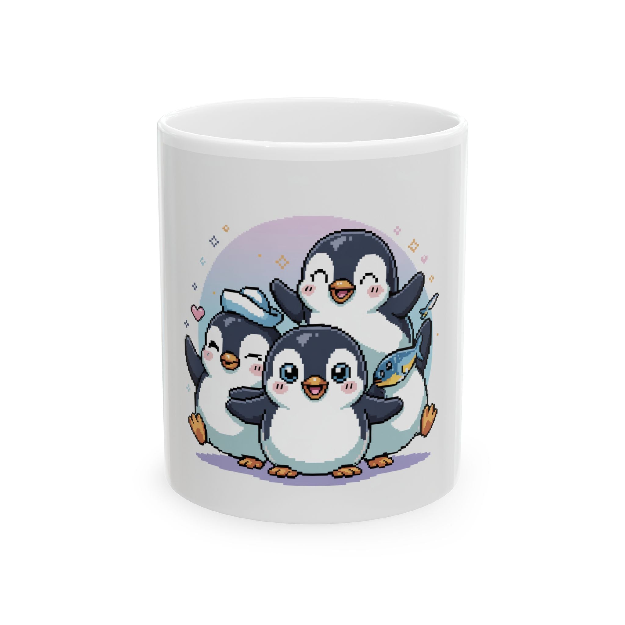 Cute Penguin Family Ceramic Mug (11oz & 15oz) – Adorable Penguin Trio Coffee Cup