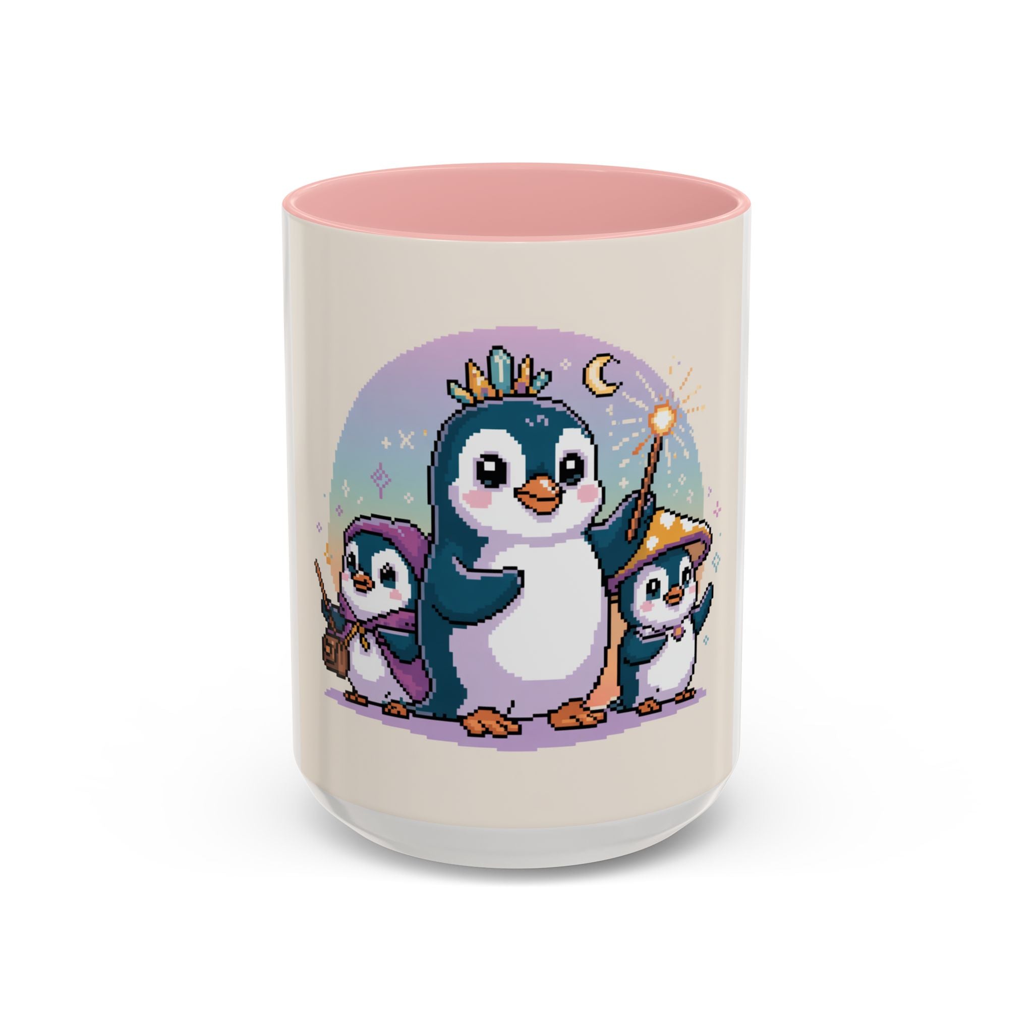 Magic Penguin Family Coffee Mug — Cute Wizard Penguins 11/15oz Accent Mug