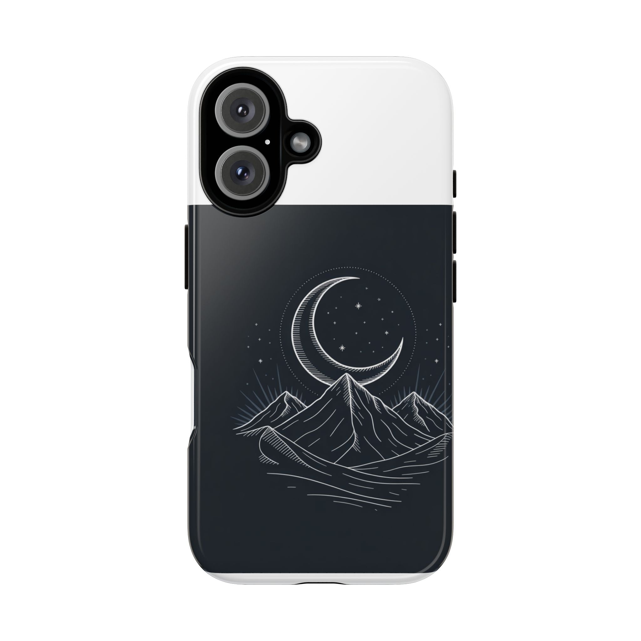 Moonlit Mountain Tough Phone Case — Night Sky Crescent Moon Design
