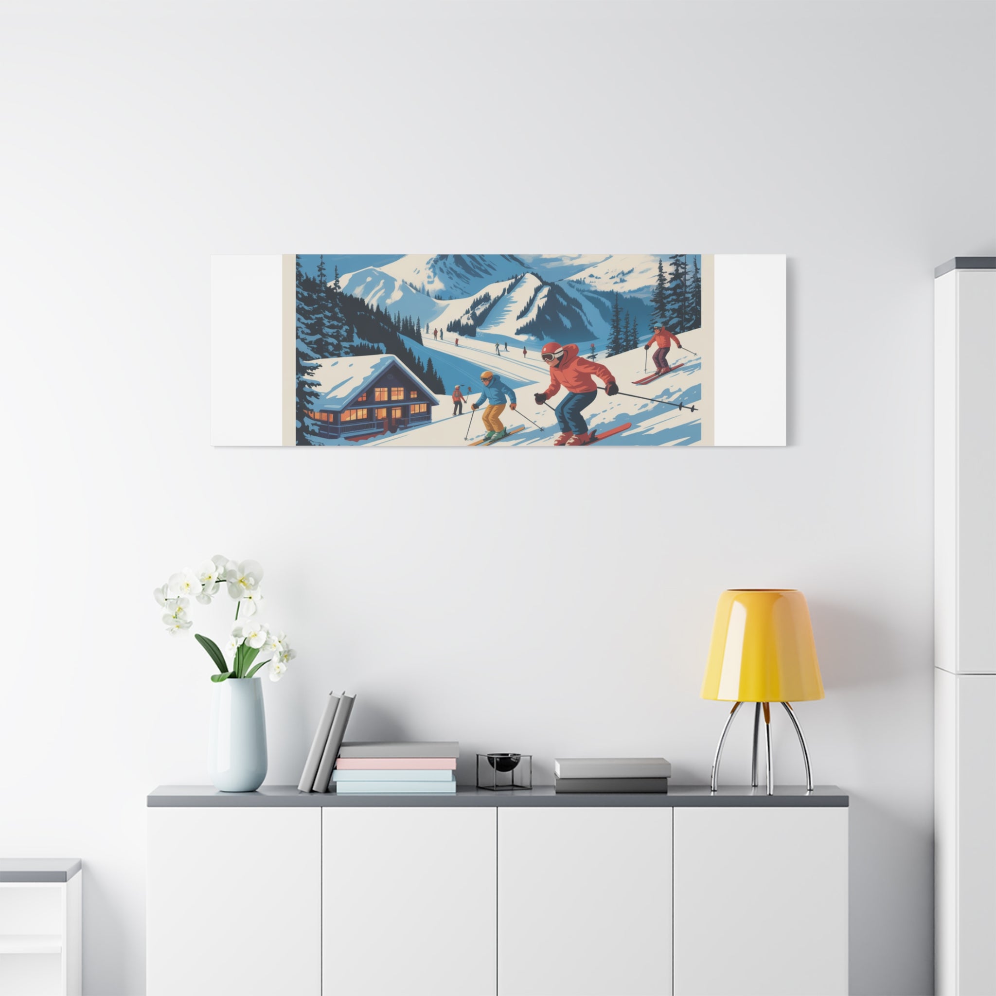 Adventure Awaits Ski Poster Canvas | Matte Stretched Wall Art