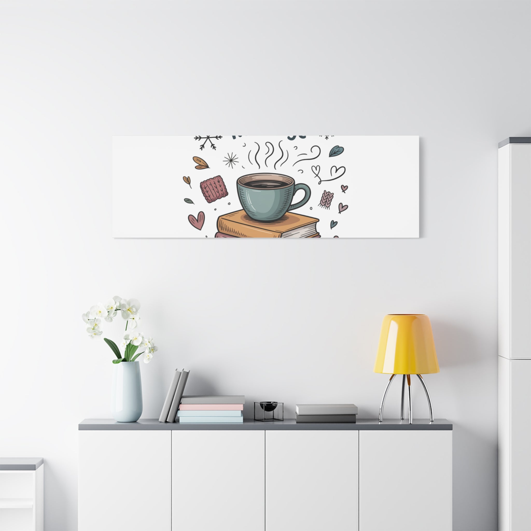 It's Okay to Recharge Canvas Wall Art - Cozy Coffee & Books Home Decor