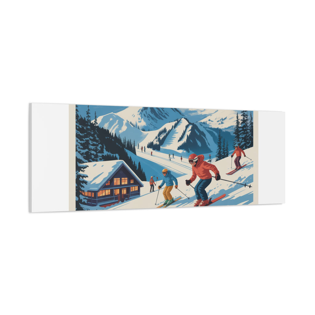 Adventure Awaits Ski Poster Canvas | Matte Stretched Wall Art