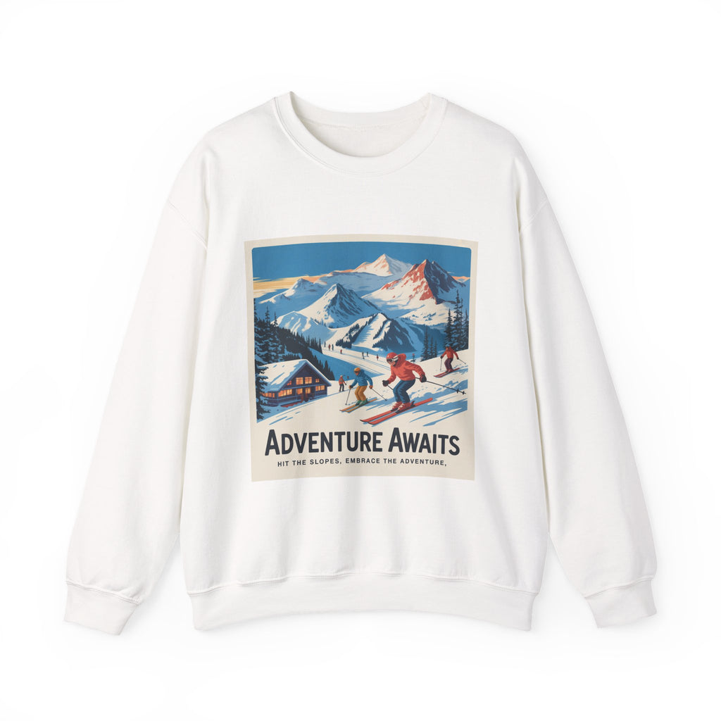 Adventure Awaits ski vintage poster Sweatshirt