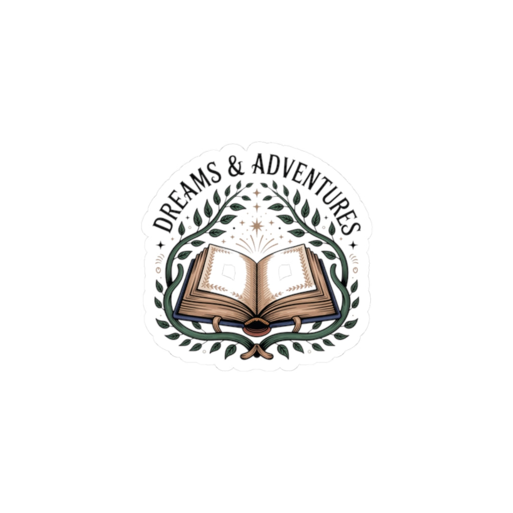 Dreams & Adventures Book Sticker — Kiss-Cut Adventure Journal Sticker