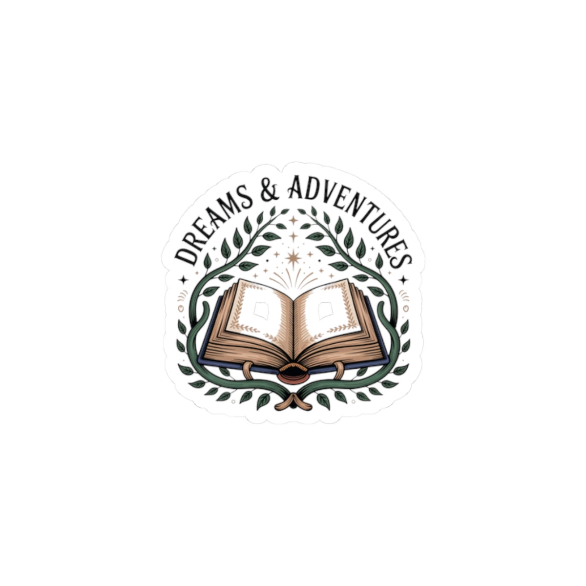Dreams & Adventures Book Sticker — Kiss-Cut Adventure Journal Sticker