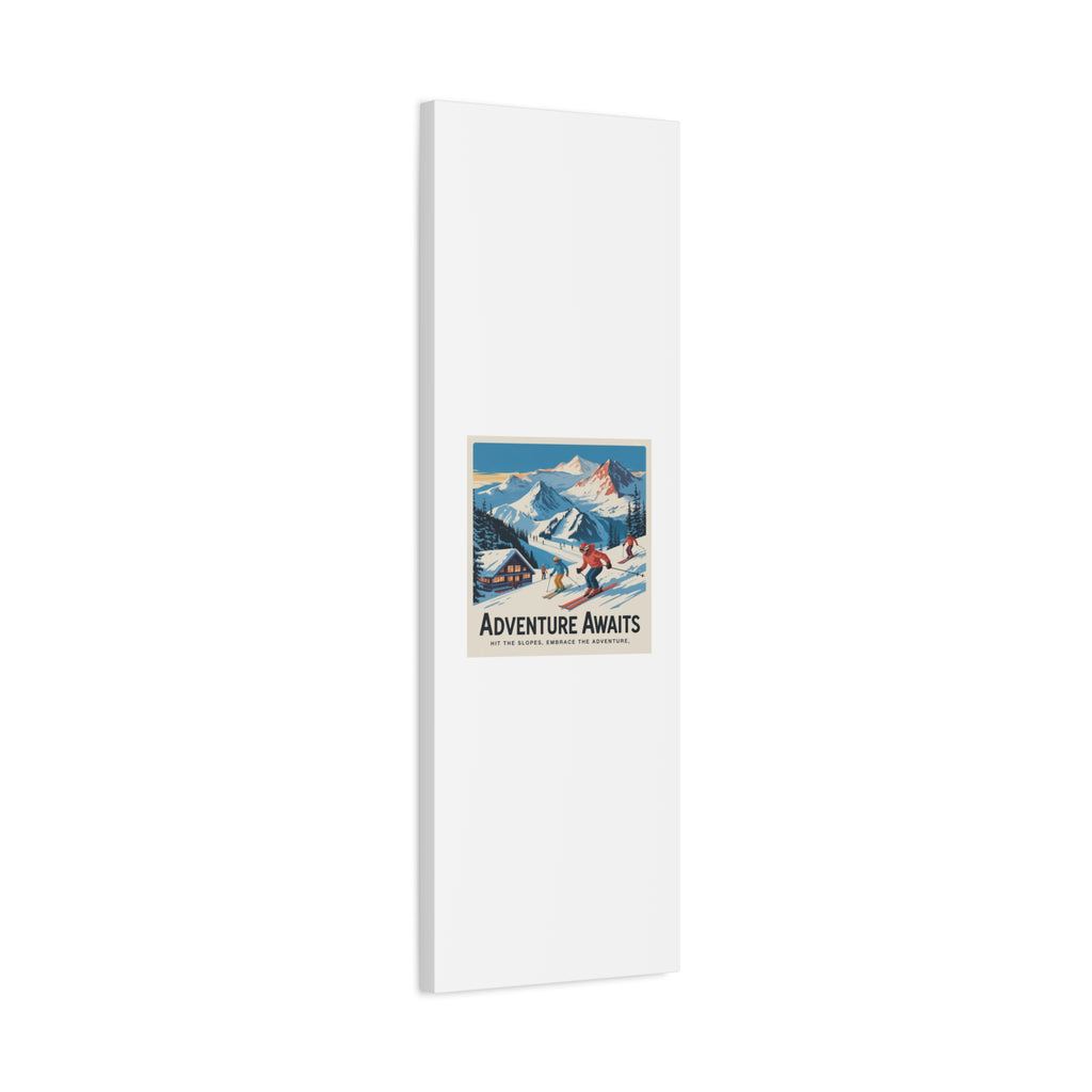 Adventure Awaits Ski Poster Canvas | Matte Stretched Wall Art