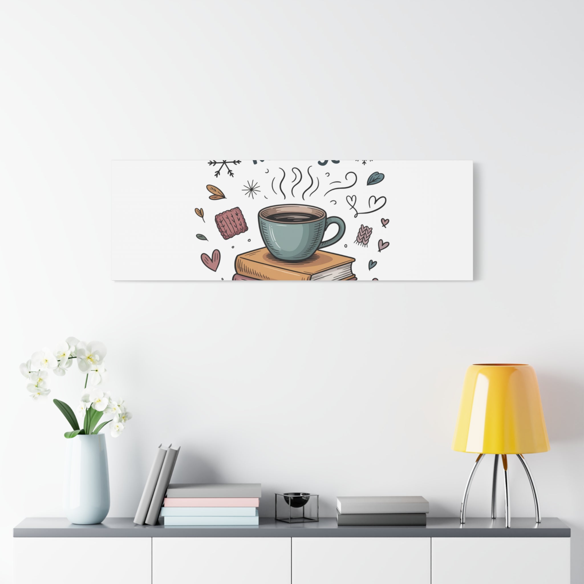 It's Okay to Recharge Canvas Wall Art - Cozy Coffee & Books Home Decor