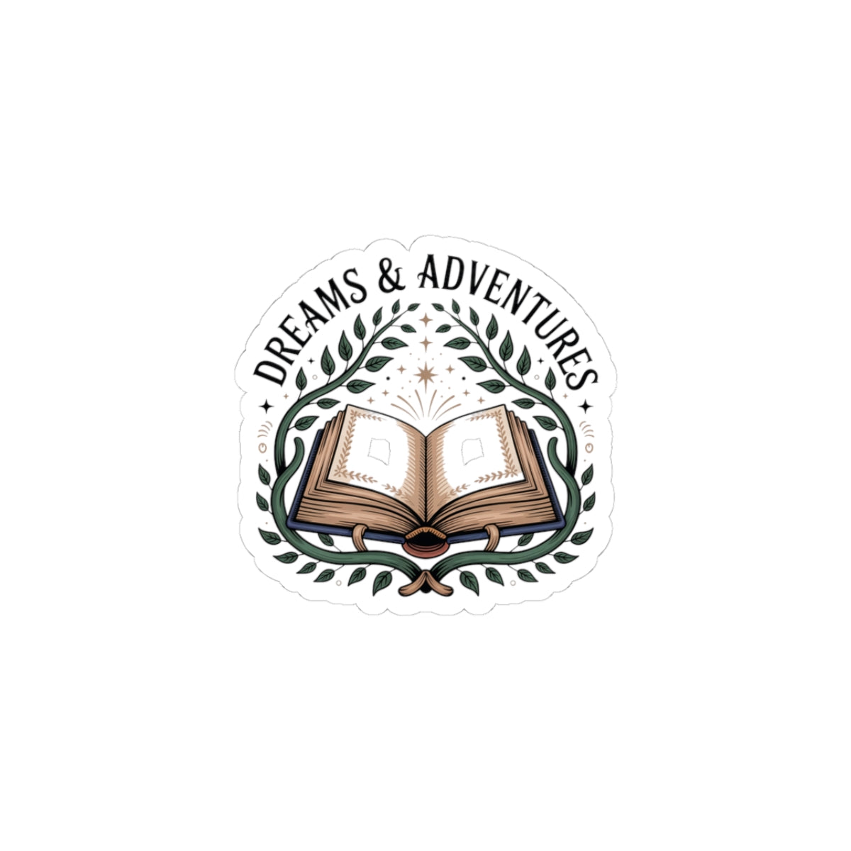 Dreams & Adventures Book Sticker — Kiss-Cut Adventure Journal Sticker