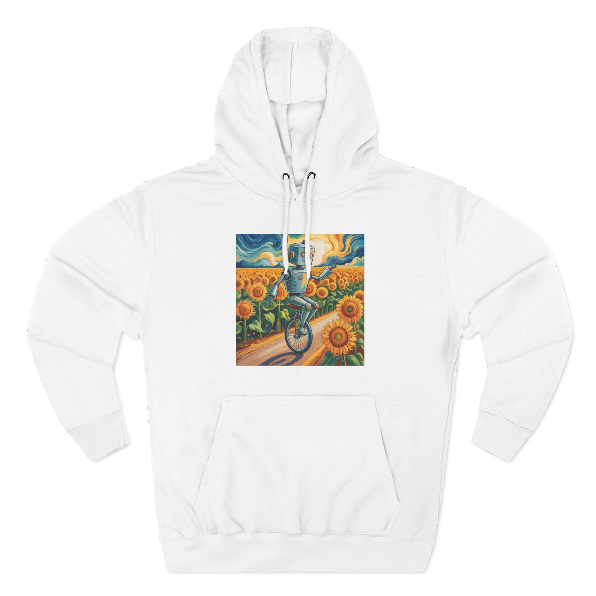 Sunflower Bicycle Hoodie — Van Gogh Style Art Print Sweatshirt
