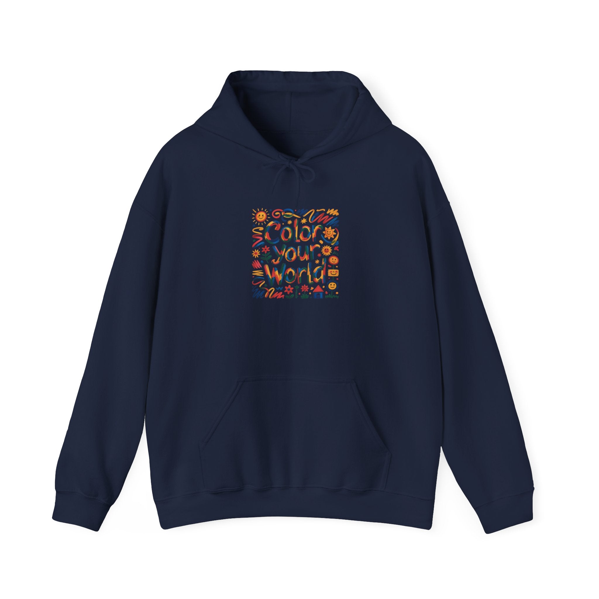 Color Your World hoodie | Floral Doodles, Positive Quote