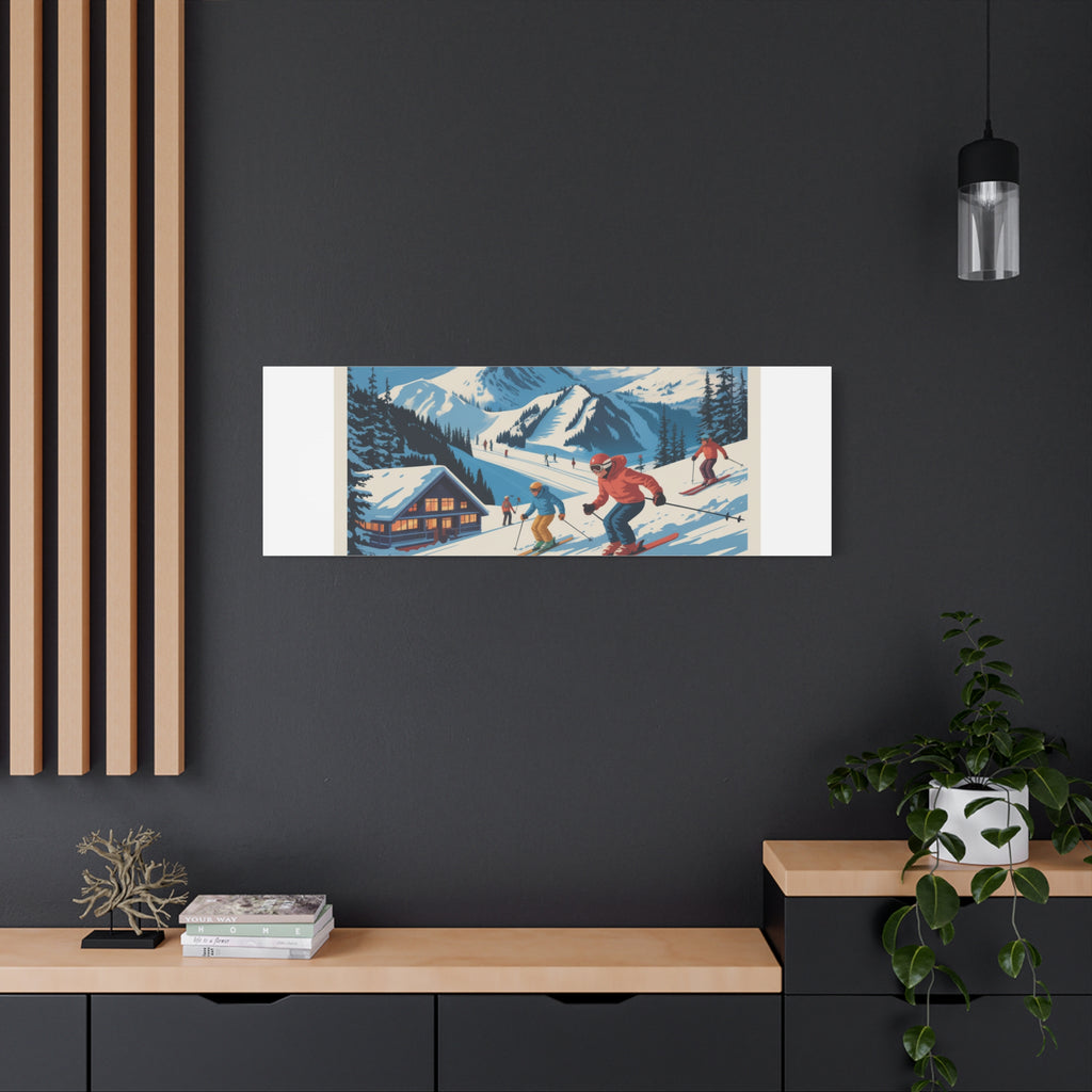 Adventure Awaits Ski Poster Canvas | Matte Stretched Wall Art