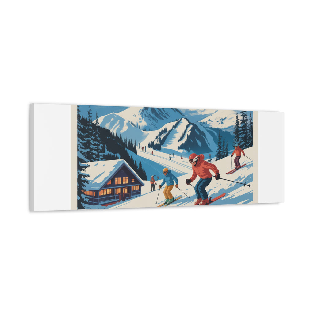 Adventure Awaits Ski Poster Canvas | Matte Stretched Wall Art