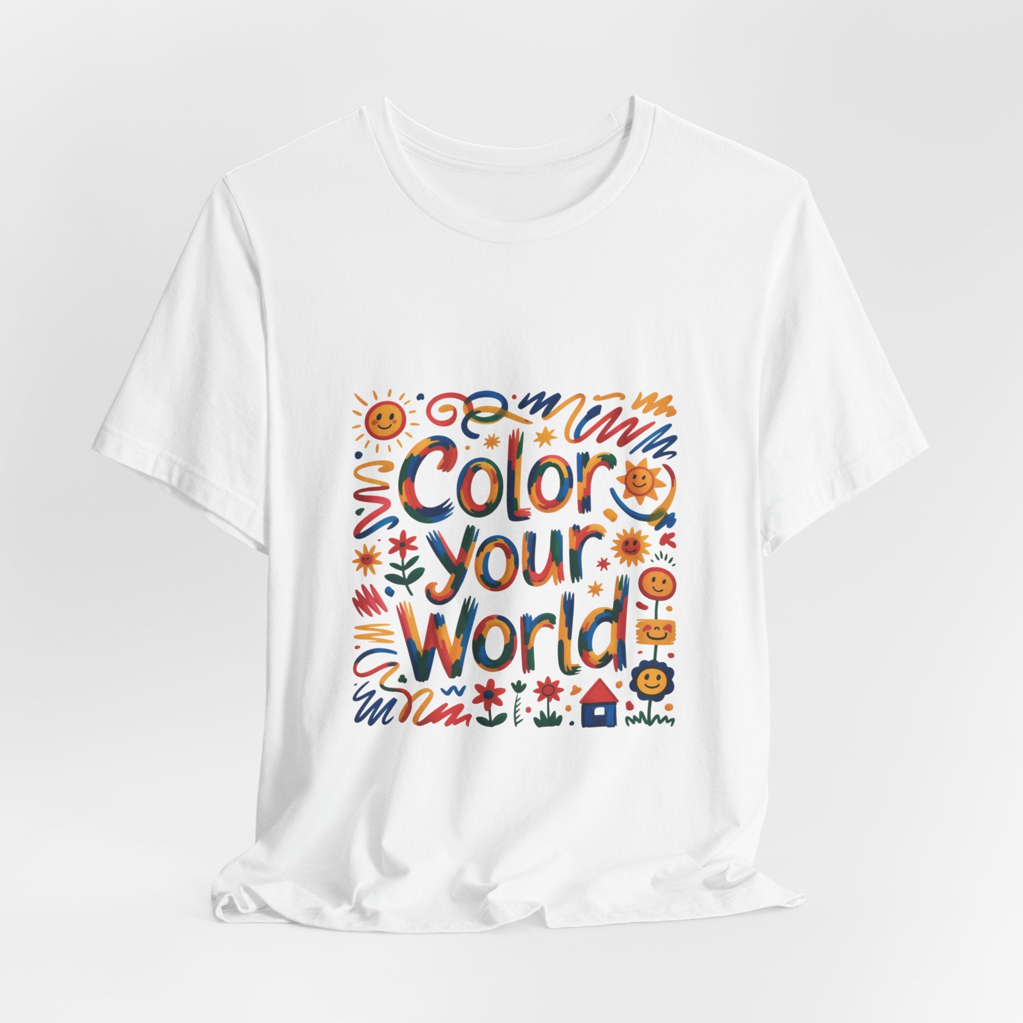 Color Your World Tee | Colorful Doodles, Sunshine & Flowers