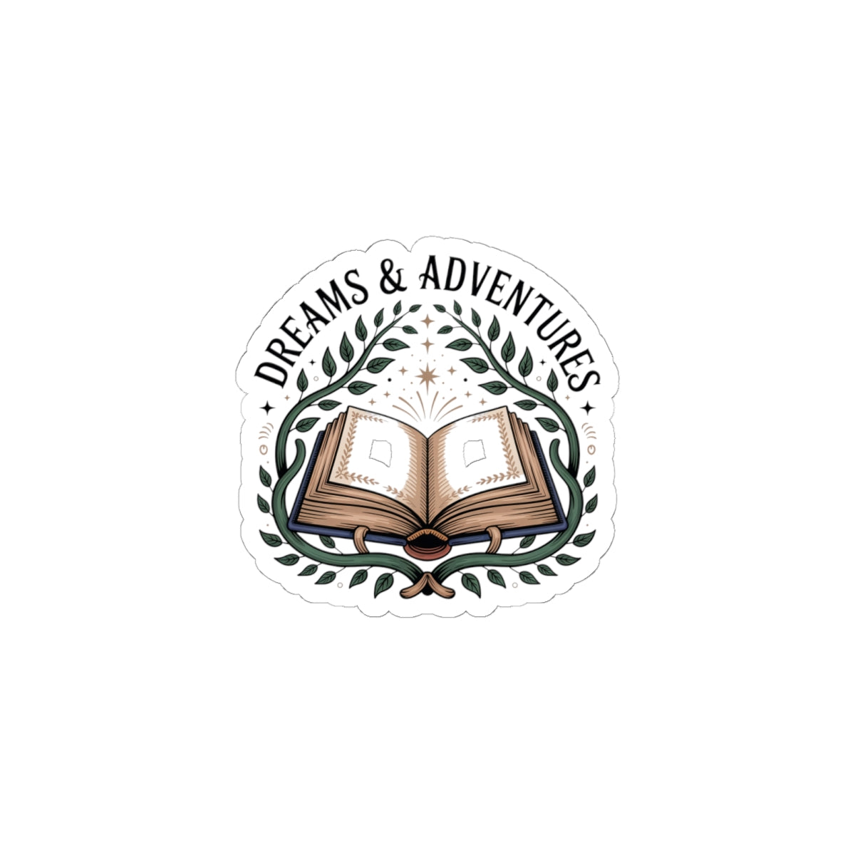 Dreams & Adventures Book Sticker — Kiss-Cut Adventure Journal Sticker